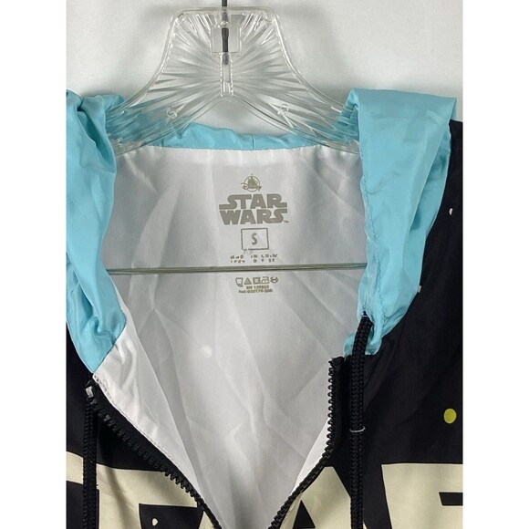 Disney Parks Star Wars Windbreaker Jacket Mens Large Colorful Retro Hooded Sz S - Picture 2 of 14